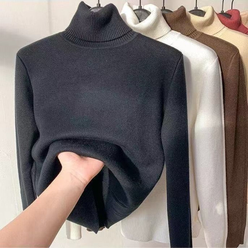Suéter de cuello alto - Interior de felpa